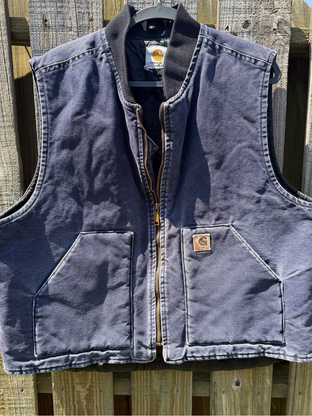 Carhartt Navy Blue Quilted Work Vest